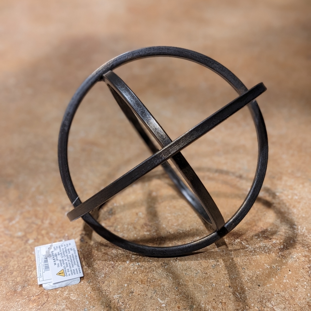 8" D Metal Orb Sculpture